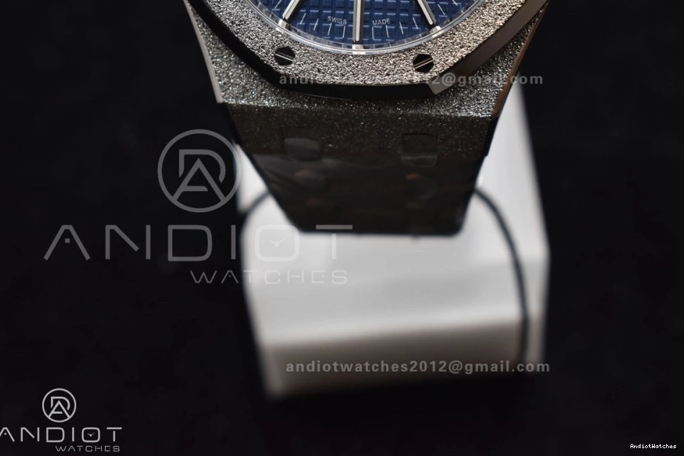 SS ZF 1:1 A Best 1095 Edition Case Textured Oak SS on Royal Frosted Versatile Blue 41mm Bracelet 15400 Dial 0412